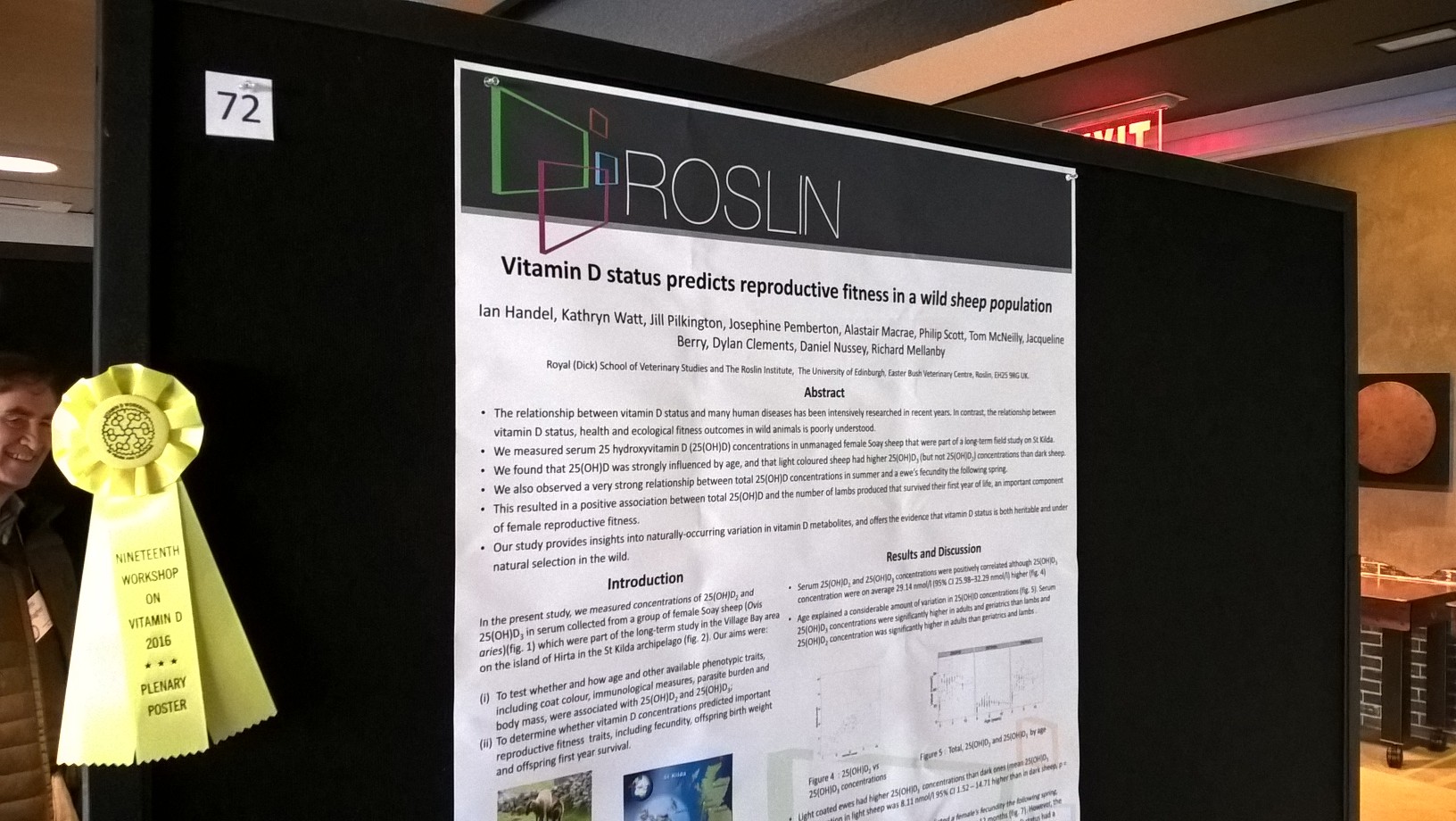 Poster Prize awarded to VitDAL at 2016 Vitamin D Workshop Conference
